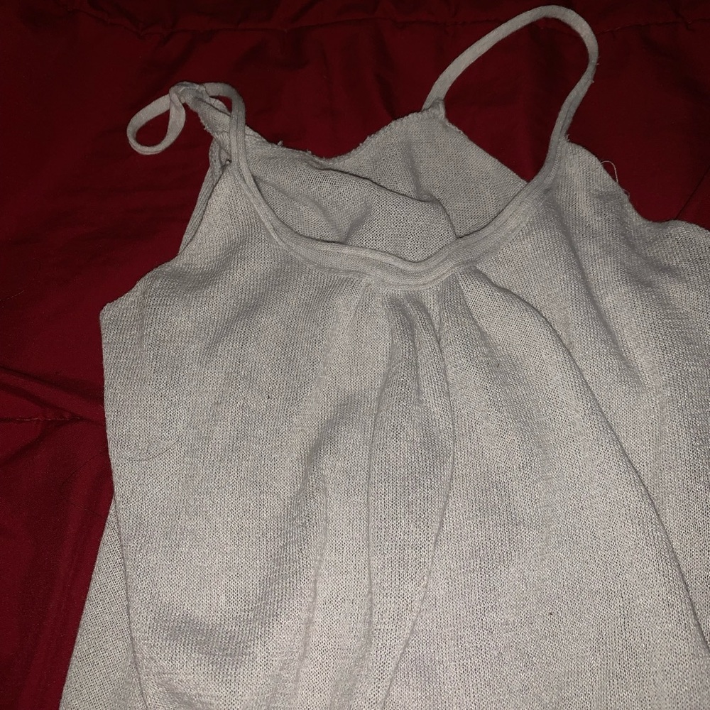 See through silver bottom dress.